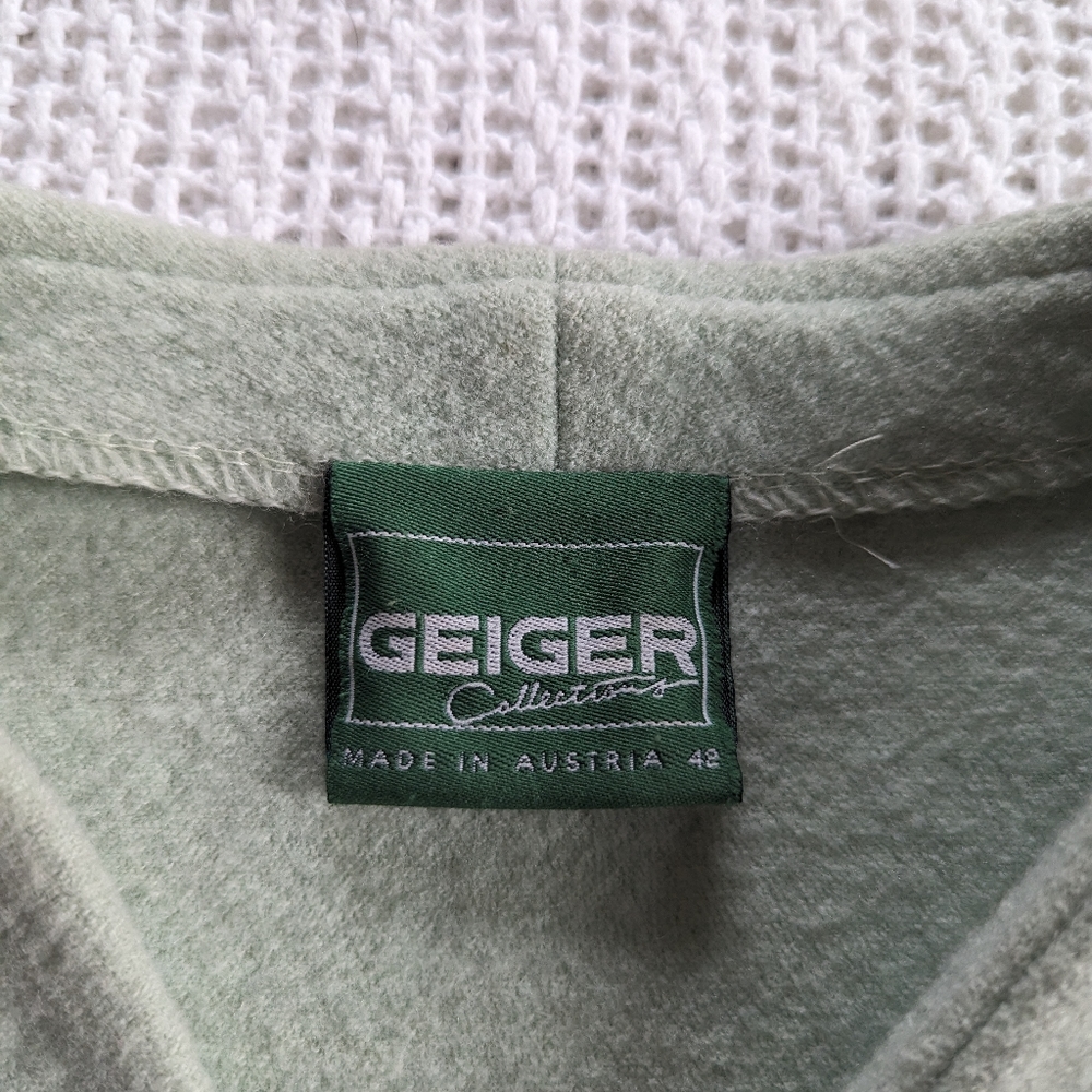 GEIGER Austria Mint Green Wool Blazer Button Up Jacket Women's Size 42 or 12 US - Picture 4 of 11